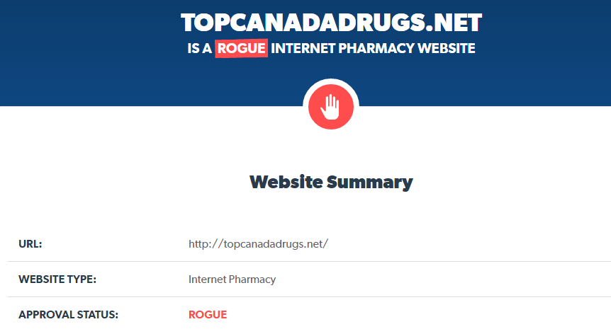 Topcanadadrugs.net is a Rogue Website