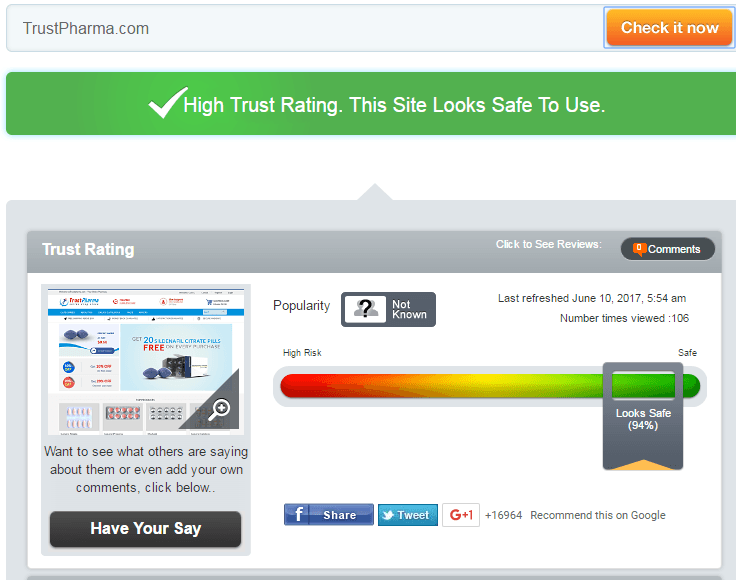 Trustpharma.com Trust Rating