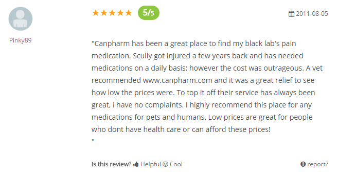 Canpharm.com Feedback