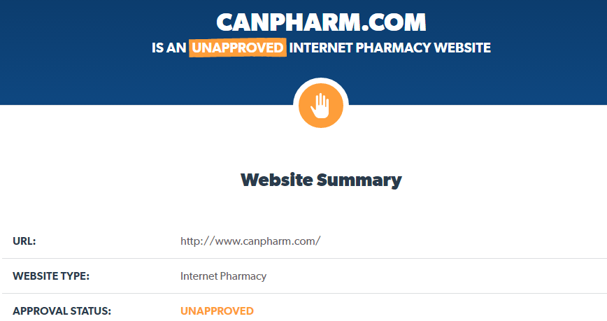 Canpharm.com is an Unapproved Internet Pharmacy